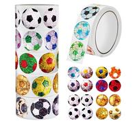 Rotolo da 1000 Adesivi da Calcio, Adesivi Sportivi da 2,5 cm in Blocco per Borracce, Piccole Decalcomanie Autoadesive in Vinile per Laptop, Scrapbook, Tazze, Skateboard, Regali e Forniture per Squadr
