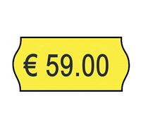 Rotolo da 1000 etichette per prezzatrice Printex sagomate 26x12 mm giallo remov.
