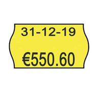 Rotolo da 1000 etichette per prezzatrice Printex sagomate 26x16 mm giallo fluo