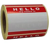 Rotolo da 250 adesivi "hello my name is" - nessun logo