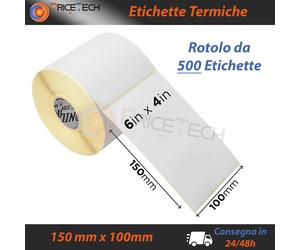 Rotolo da 500Pz di Etichette Termiche Adesive 150x100mm Stampante Brother QL-800