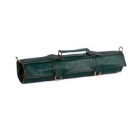 Rotolo da cuoco in pelle pieno fiore con 11 tasche, realizzato a mano, grande rotolo in pelle, regalo di compleanno, custodia per chef, borsa per riporre gli attrezzi, Verde, tradizionale