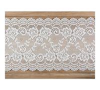 Rotolo Decorativo Nastro PIZZO Bianco H 15 Cm x 9 Metri di Lunghezza Ideale Per Decorazione Matrimonio, Runner Tavolo, Allestimenti Floreali o Bomboniere