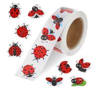 Rotolo di adesivi a forma di coccinella, 1000 pezzi, etichette impermeabili per insetti, sigilli per buste per bambini, adesivi estivi con coccinelle, decalcomanie autoadesive per feste, diari