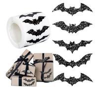 Rotolo di adesivi a forma di pipistrelli di Halloween, adesivi neri per finestre da parete, buste sigillanti, , per bambini, amici, famiglia, ragazze, giovani ragazzi