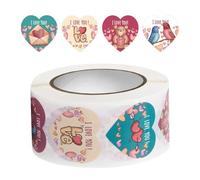 Rotolo Di Adesivi Con Cuore D'amore - 500 Etichette Adesive Ti Amo | Sigilli Autoadesivi A Forma Di Cuore Per San, Matrimoni, Feste Di Compleanno | Adesivi Decorativi, Buste Sigillanti, Conf