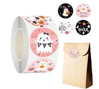 Rotolo Di Adesivi Halloween | 500 Pezzi Fogli Adesivi | Decorazioni Fantasma - Per Bambini, Finestra, Festa, Specchio, Libro, Bottiglia D'Acqua, Artigianato, Porta, Album,
