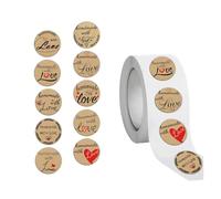 Rotolo di adesivi in vinile vintage in carta kraft, etichette inglesi, impermeabili, decalcomanie adesive per imballaggio, sacchetti regalo, buste da 500 pezzi