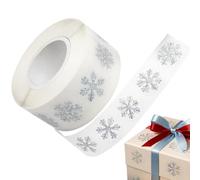 Rotolo di Adesivi Natalizi 500 Pezzi Argento Scintillanti Fiocchi | Etichette Buste e Rotoli Adesivi per Feste Invernali Per Pasticceria Cucina Ufficio Scuola Festa Casa Studio Caffè