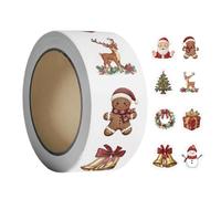 Rotolo di adesivi natalizi 500 Pezzi Etichette Decorative Adesive | Adesivi Natalizi Per Bambini e Adulti Famiglia Festa Arte Lavoretti e Progetti Creativi Regali per Calze
