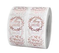 Rotolo Di Adesivi Natalizi Rotondi 500 Pezzi - Adorabili Adesivi Rotondi Per Pacchetti E Scatole Regalo