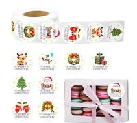 Rotolo Di Adesivi Natalizi, Sticker Rotondi Impermeabili Per Buste, Decorazioni Festive per Buste, Biglietti e Pareti