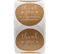 Rotolo di adesivi rotondi in carta kraft con scritta "Thank You for Supporting My Small Business", 500 pezzi, strumento flessibile BitNice and Deft