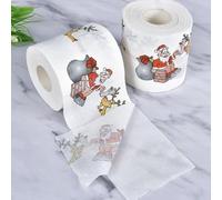 Rotolo di carta igienica natalizia, motivo natalizio, stampa di carta igienica divertente per casa, bar, negozio e ristorante, decorazione divertente (A)