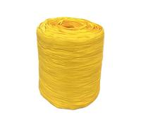 Rotolo di CARTA Rafia Raphia in PP da 200 Metri | VARI COLORI | SINTETICA PER TESSITURA GIARDINAGGIO CARTELLINI CESTI NATALIZI MAZZI DI FIORI CONFEZIONI REGALO (Giallo)