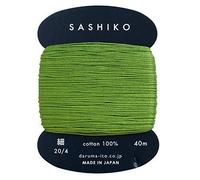 Rotolo di carte Yokota Daruma Sashiko filo (sottile) col.227 verde chiaro 40 ...