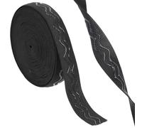 Rotolo di Elastico Intrecciato Nero, Tagliabile e Elastico per Pantaloni | Poliestere e Filo Collodio, Accessorio per Vita Capi, 10 Yard per Pezzo, Uso Sartoriale