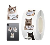 Rotolo Di Etichette Gatti | 500 Pezzi Grazie Adesivi Impermeabili,Per Artigianato,Per Adolescenti Adulti Laptop Bottiglia Telefono Aula Festa Packaging Piccola Impresa