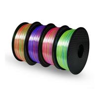 Rotolo di filamento per stampa 3D, diametro 1,75 mm con tolleranza +/- 0,02 mm, per PLA sottovuoto, materiale non deformabile, 1 kg, per tecnologia FDM (argento e rame)