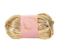 Rotolo di filato in similpelle lucida per uncinetto, 100 g, morbido poliestere, lungo 25 m, adatto per lavori a maglia, macramè e progetti di decorazione della casa (A)