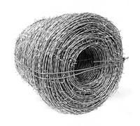 Rotolo di Filo spinato Multiuso per recinzioni sicure, Resistente alle intemperie, Ideale per la Sicurezza di Case, fattorie, spazi Esterni e recinti per Il Bestiame.