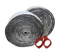 Rotolo di nastro autoadesivo per gancio e anello con forbici in nylon autoadesivo, strisce resistenti per ufficio e artigianato, 5 m per rotolo (30 mm)