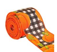 Rotolo di nastro di iuta per il Ringraziamento, 450 cm, con motivi di raccolta di zucche, per artigianato stagionale (B)