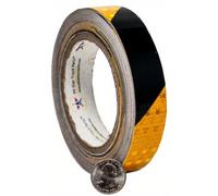 Rotolo di nastro di sicurezza riflettente impermeabile da 2,5 cm/5,1 cm, giallo e nero, a strisce, nastro di avvertimento di pericolo per auto, camion, strisce adesive di sicurezza per pareti di
