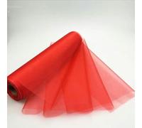 Rotolo di organza trasparente da 25 m x 29 cm, tessuto in tulle, fasce per sedie, fiocchi, runner da tavolo, festoni fai da te per decorazioni di feste, compleanni e altri eventi - rosso