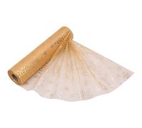 Rotolo di organza velato da neve, 29 cm x 25 m, rotolo di glitter per sedie di Natale, runner da tavola, decorazioni per abiti, forniture per artigianato, bomboniere, stampa fiocchi di neve, oro