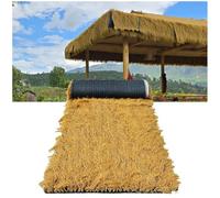 Rotolo di paglia sintetica per decorazione Tiki bar e giardino, ignifugo, in paglia messicana, resistente alle intemperie, 1 x 2 m, giallo - perfetto per feste e spazi esterni