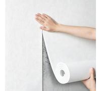 Rotolo di Pannello Isolante Termico Adesivo in Schiuma IXPE 3/5/9 MM | Carta da Parati Autoadesiva Anti Umidità Antimuffa per Muri Interni - Copri Rivestimento Texture Lino(White 9mm,0.5 x 20 M)