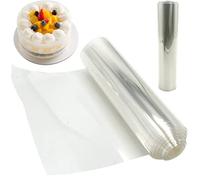 Rotolo di Pellicola Trasparente per Torte,16 cm x 10 m, in Acetato, per Decorazione Torte, Cioccolato, Mousse, Anelli da Dessert (16 cm)