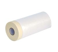 Nespoli - Rotolo in Polietilene con Nastro Carta Imbianchino per Mascheratura 140cm x 33m - Rotolo di Telo Copritutto con Nastro Adesivo per Fai da Te - Utilizzo Facile e Veloce con Aderenza Ottimale
