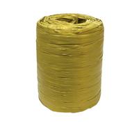 Rotolo di Rafia Raphia VERDE OLIVA GOLD in PP da 200 metri 1BK2
