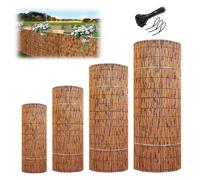 Rotolo di recinzione in bambù da 1,75 x 24 m, per la privacy, per giardino, balcone, protezione dal vento, protezione dal vento, per recinzioni da giardino e patio (1,75 x 24 m)
