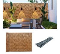 Rotolo di recinzione in bambù ecologico, 110 x 400 cm, per privacy all'aperto, giardino, balcone, pergolato, gazebo, facile installazione e protezione naturale