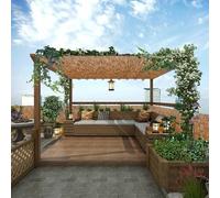 Rotolo di recinzione in bambù isolamento termico bordo giardino per balcone e patio decorazione esterna in stile tropicale (colore: carbonizzato)