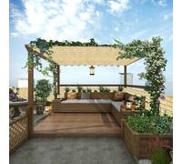 Rotolo di recinzione in bambù per isolamento termico, stile tropicale, per balcone, patio esterno e cortile, colore nero naturale