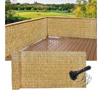 Rotolo di recinzione in bambù, resistente ai raggi UV e impermeabile, altezza 0,6 m - 1,8 m, ideale per la privacy all'aperto, l'ombra del patio e il paesaggio decorativo