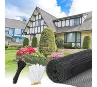 Rotolo di rete di sicurezza riutilizzabile per recinzione da giardino con fascette con cernieraRecinzione temporanea nera per barriera contro la neve e il controllo degli animali, 50 x 3400 cm