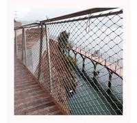 Rotolo di rete flessibile in metallo resistente, 8 x 1,2 m, per ringhiere per scale, rete di sicurezza elastica per balaustra, resistente e flessibile, per uso interno/esterno