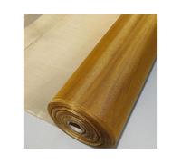 Rotolo di rete metallica a maglia fine, Rete metallica tessuta in rame d'ottone 10-200 Mesh multicolore for schermatura e pulizia RFI(Brass 1x1m,20 mesh)