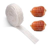 Rotolo di Rete per Carne, Misura 14 Elastica Sacco Rete per Prosciutto Rete di Cottura per Prosciutto Rete da Macellaio per la Preparazione di Salsicce di Carne, Carne Affumicata, Pollame