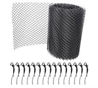 Rotolo di rete protettiva per la prevenzione delle foglie di grondaia, con 15 clip di fissaggio per prestazioni ottimali (larghezza 16 cm x lunghezza 6 m (larghezza 18 cm x lunghezza 8 m (chiodini 15)