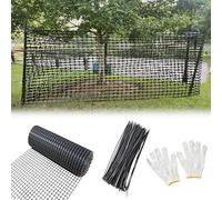 Rotolo di rete temporanea nera per recinzione, 0,8 x 9,8 m, rete di sicurezza da giardino, con fascette per la neve, per il controllo degli animali, riutilizzabile, in plastica