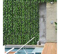 Rotolo di Siepe Artificiale 3x1 m in PE e Tessuto per Balcone e Giardino, Verde Chiaro e Verde Scuro