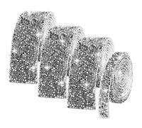 Rotolo di strisce autoadesive con strass, 4 m, in resina di cristallo, per cintura con diamanti scintillanti, rotolo di nastro per fai da te e artigianato artistico (10 mm e 30 mm)