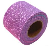 Rotolo di tessuto di tulle arcobaleno gradiente 22,7 m pois argento (viola)