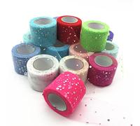 Rotolo di tessuto in organza e tulle da 25 iarde, larghezza 5 cm, decorazioni for matrimoni, baby shower, feste